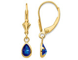 1.10 Carat (ctw) Natural Blue Sapphire Dangle Earrings in 14K Yellow Gold